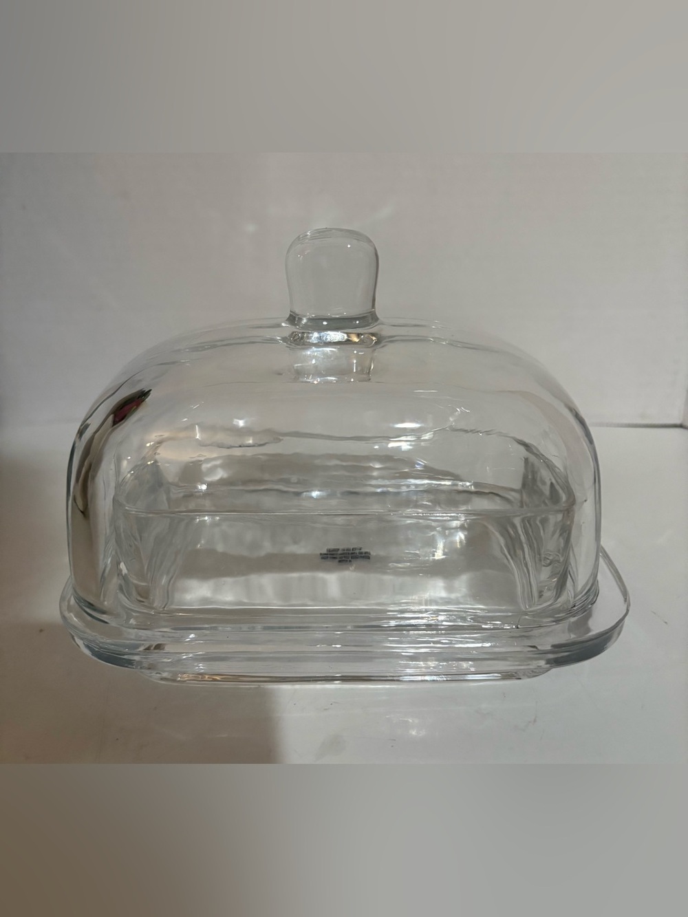 Abbott Glass Butter Dish with Dined Lid